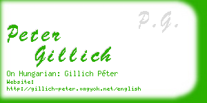 peter gillich business card